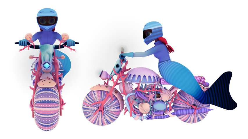 Mermaid on a Motorcycle